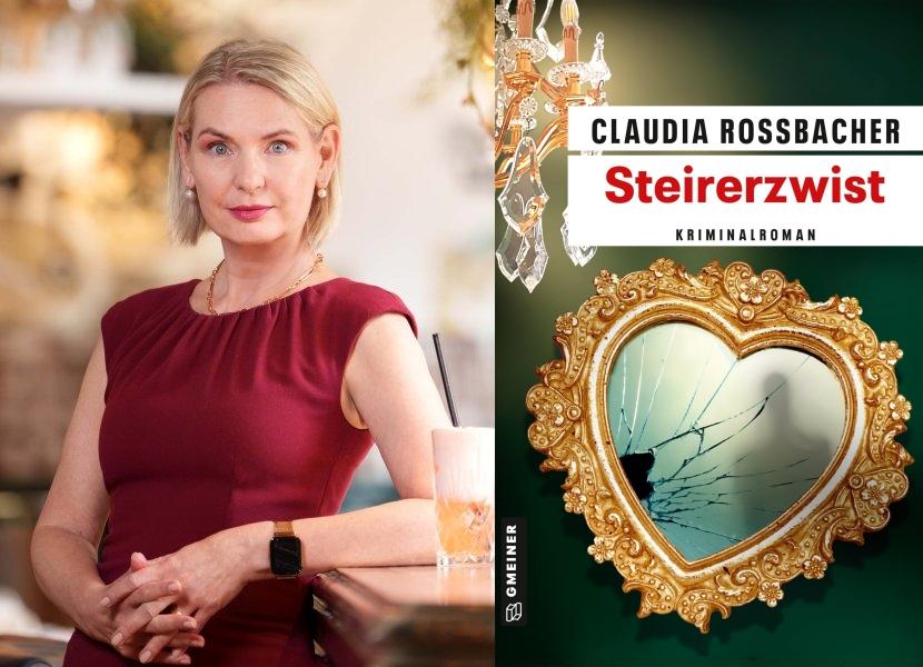 Krimiautorin Claudia Rossbacher und Buchcover Steirerzwist